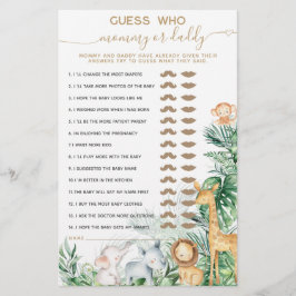 Safari Baby djur Greenery Baby Shower Gissa