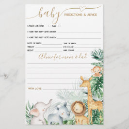 Safari Baby djur Greenery Baby Shower-spel