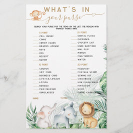 Safari Baby djur What's In Your Purse-spel