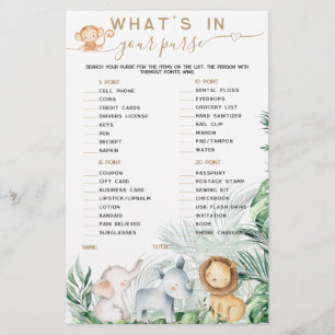 Safari Baby djur What's In Your Purse-spel