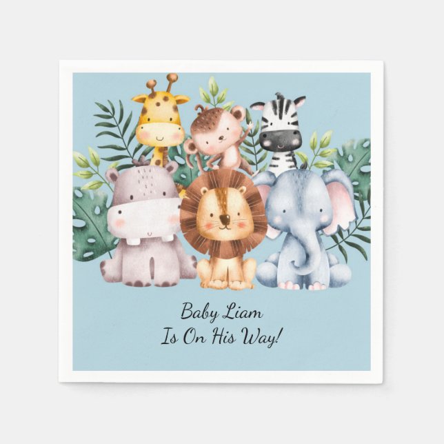 SAFARI BABY-duschservetter Pappersservett (Framsidan)