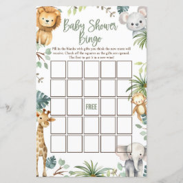 Safari Baby Shower Bingo Cards