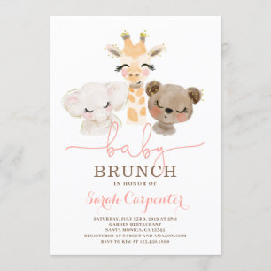 Safari baby shower brunch inbjudan