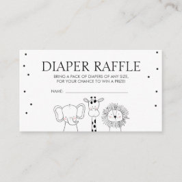 Safari Baby Shower Diaper Raffle Card Jungle Zoo Tilläggskort