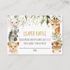Safari Baby Shower Diaper Raffle Card Tilläggskort