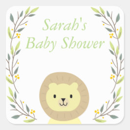Safari Baby Shower Favor Stickers Fyrkantigt Klistermärke