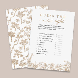 Safari Baby Shower Game Guess The Price Card Inbjudningar