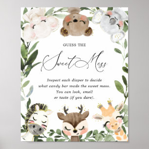 Safari Baby Shower gissar att det söta tecknet Poster