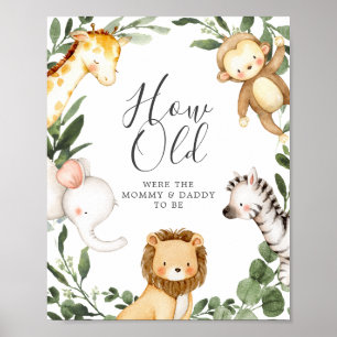 Safari Baby Shower hur gamla de var Poster