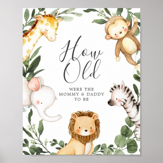Safari Baby Shower hur gamla de var Poster (Framsidan)