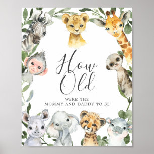 Safari Baby Shower hur gamla de var Poster
