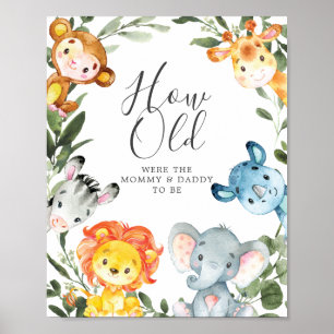 Safari Baby Shower hur gamla de var Poster