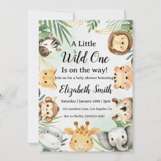 Safari baby shower inbjudan