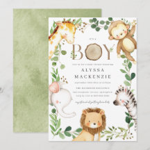 Safari Baby Shower Inbjudan