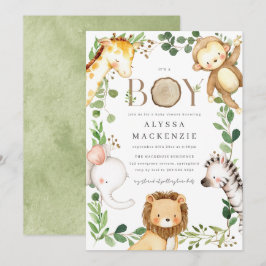 Safari Baby Shower Inbjudan