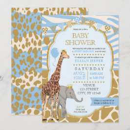 Safari Baby Shower-inbjudan - Blue Boy Inbjudningar
