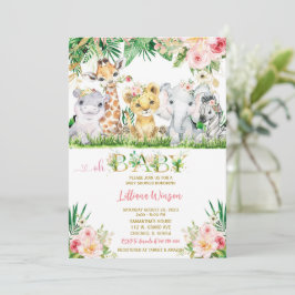 Safari Baby Shower Inbjudan Bundle