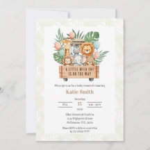 Safari Baby Shower Inbjudan - En Liten Vilding