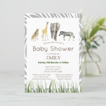 Safari Baby Shower-inbjudan, Födelsedagsinbjudan