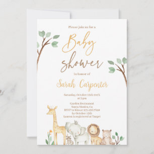 Safari Baby Shower-inbjudan Inbjudningar