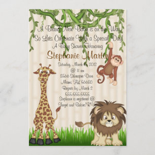 Safari Baby Shower-inbjudan Inbjudningar