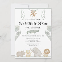 Safari Baby Shower Inbjudan | Lilla Vilda En
