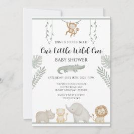 Safari Baby Shower Inbjudan | Lilla Vilda En