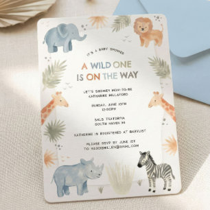 Safari baby shower-inbjudan Pojke Jungle Inbjudningar
