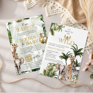 Safari Baby Shower Inbjudan Vild En Jungeldjur