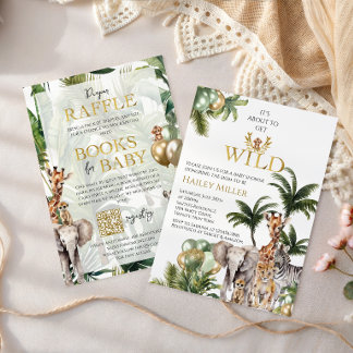 Safari Baby Shower Inbjudan Vild En Jungeldjur