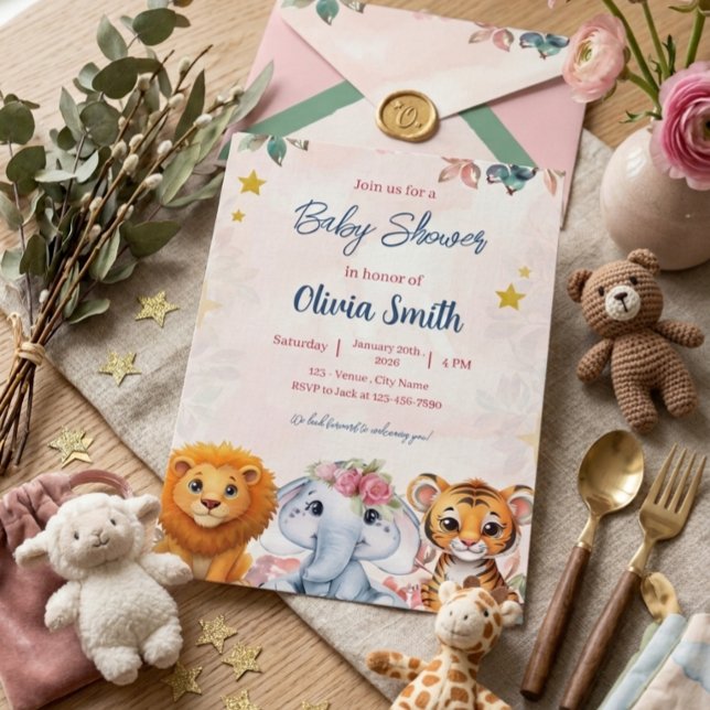 Safari Baby Shower Inbjudningar (Skapare uppladdad)
