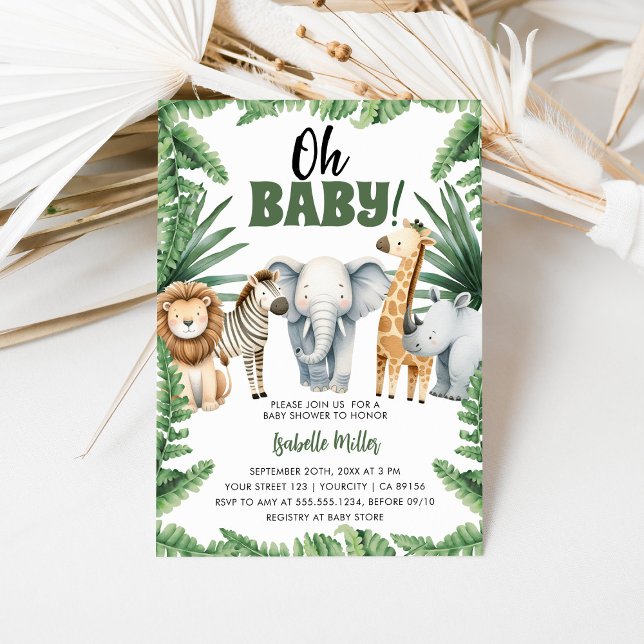 Safari Baby Shower Inbjudningar (Safari Baby Shower Invitation)