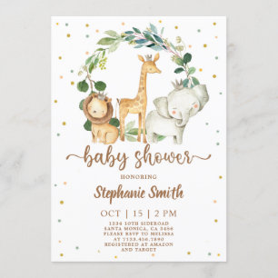 Safari Baby Shower Inbjudningar