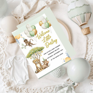 Safari Baby Shower Invitation Inbjudningar