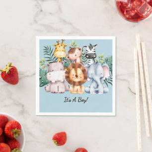 SAFARI BABY SHOWER INVITATION, NEDLADDNINGSBART PAPPERSSERVETT