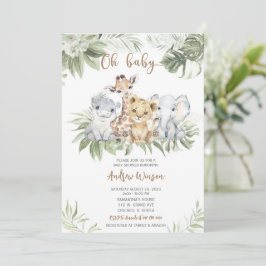 Safari Baby Shower Pojke Inbjudan Paket