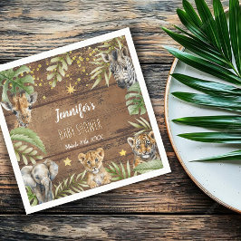 Safari Baby Shower Rustik Junglefest Pappersservett