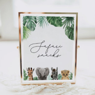 Safari Baby Shower Safari Snacks Food Sign Poster