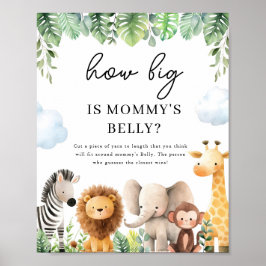 Safari Baby Shower Signs - Mamma Belly Poster