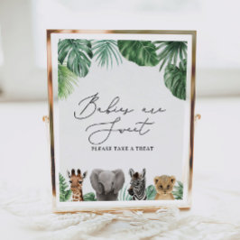 Safari Baby Shower Spädbarn är Sweet Sign Poster