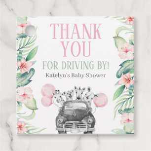 Safari Baby Shower Tack Gåvor Etiketter