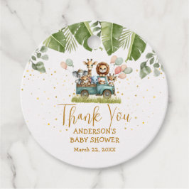 Safari Baby Shower Tack Gift-Märkre Gåvor Etiketter