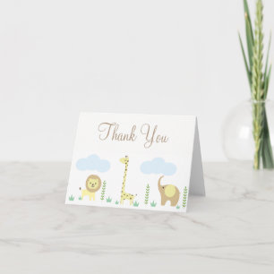 Safari Baby Shower Tackkort-kort Tack Kort