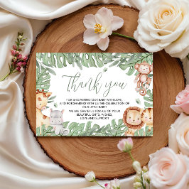 Safari Baby Shower Thank You Card Tilläggskort