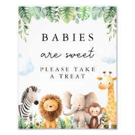 Safari Baby Shower Treat Sign Fototryck