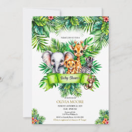 Safari Baby Shower Vild ett är på väg Inbjudningar
