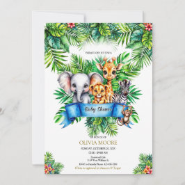 Safari Baby Shower Vild ett är på väg Inbjudningar