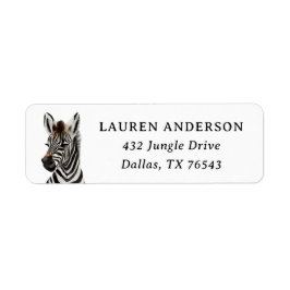 Safari Baby Shower Zebra Return-adressetikett Returadress Etikett