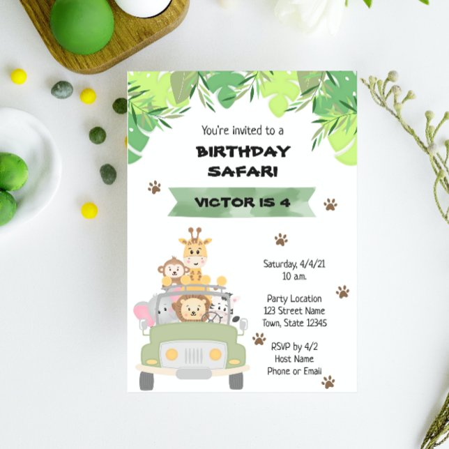Safari Birthday-inbjudan Inbjudningar (Skapare uppladdad)