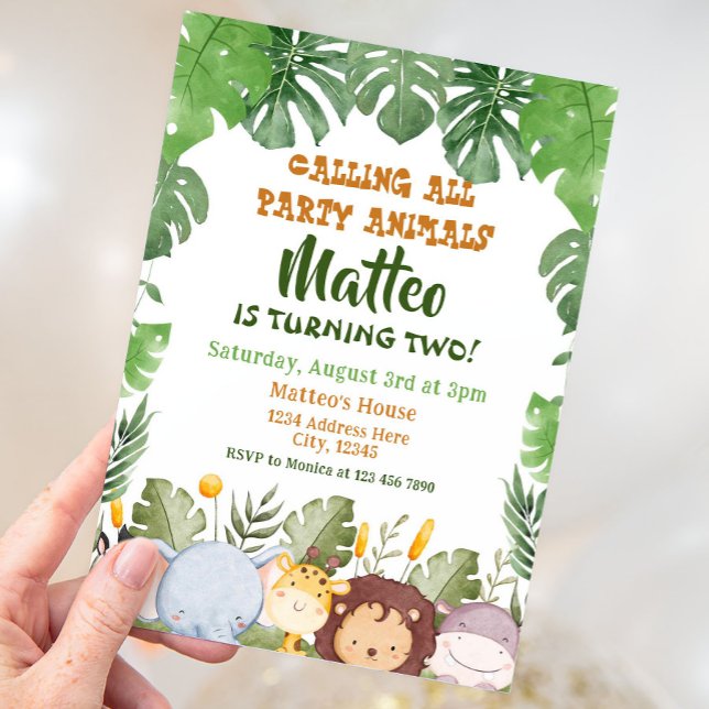 Safari Birthday-inbjudan Inbjudningar (Skapare uppladdad)